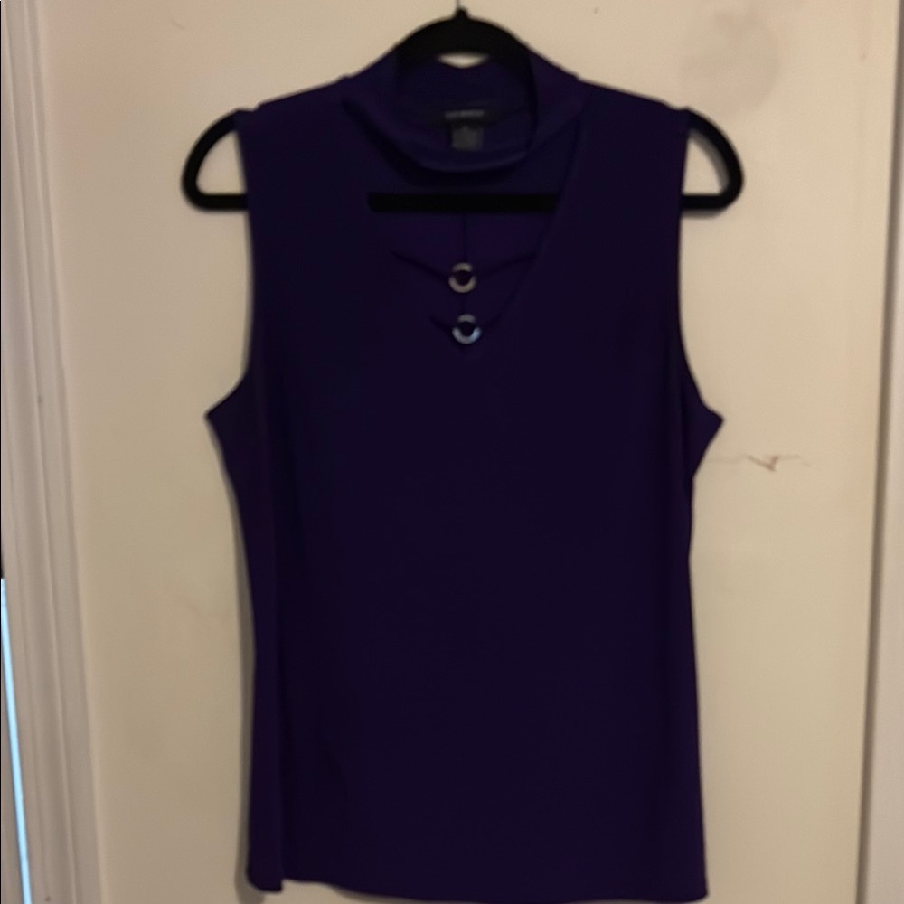 Blue Sleeveless Polo Tank Top